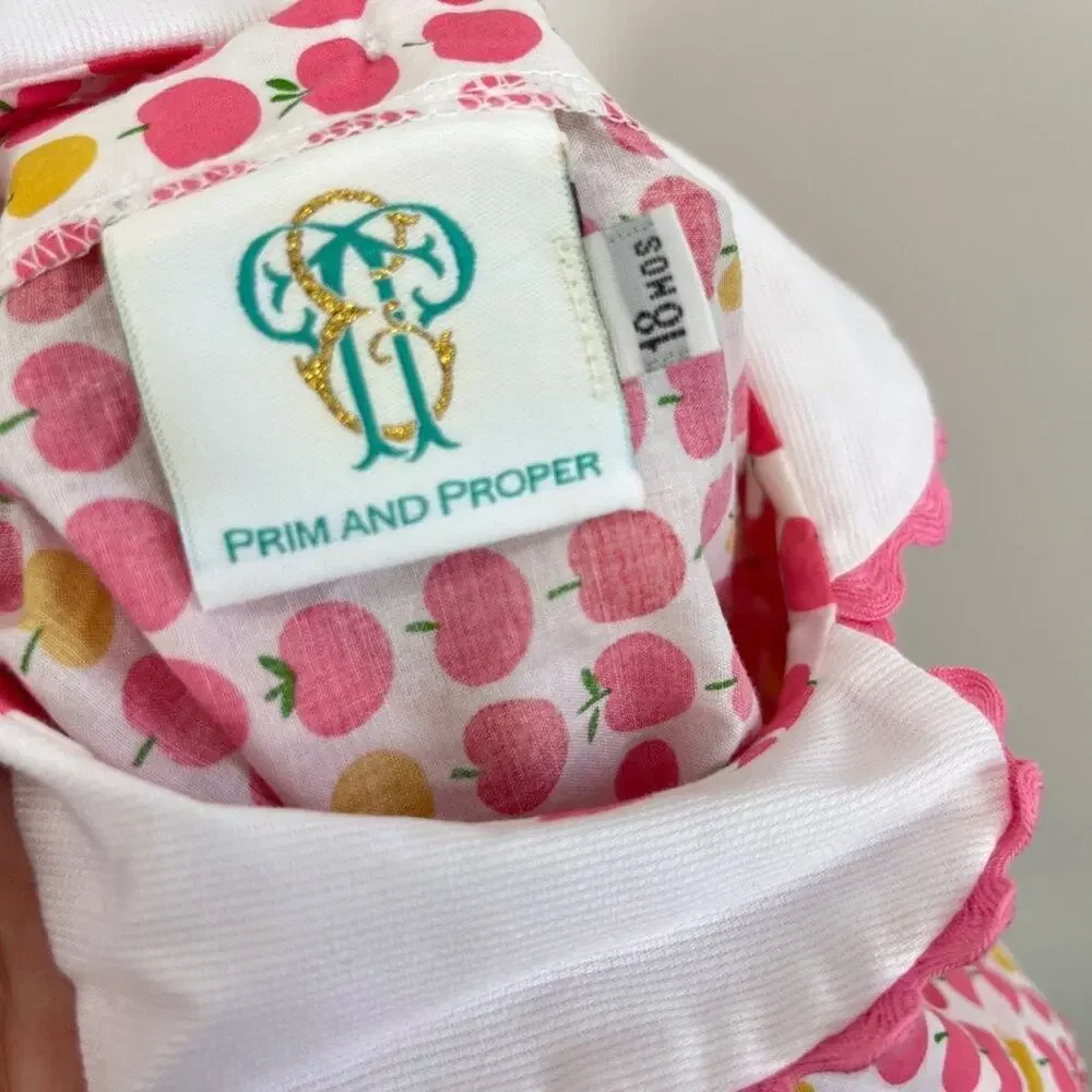 Prim & Proper Girls Collared Apple Dress 18 Months NWT - Picture 5 of 8